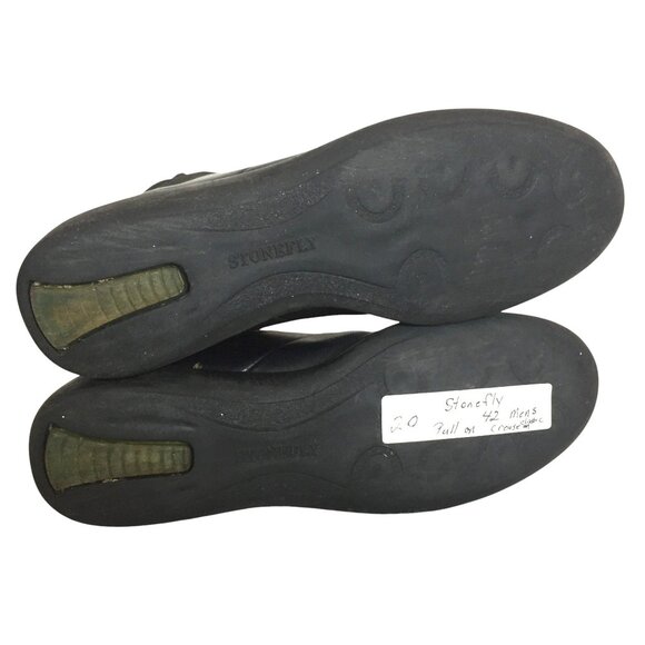 Stonefly Mens Black Leather Ankle Boots Size 8.5/42 Pull On - Picture 9 of 11